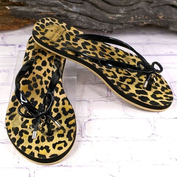 KATE SPADE NEW YORK Nova Cheetah Print Flip Flops - Picture 1 of 11